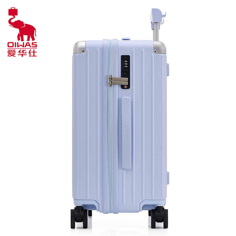 爱华仕(OIWAS)(C)百宝箱系列行李箱 金属防撞护角多功能密码箱 OCX6915-20 天蓝色高清大图