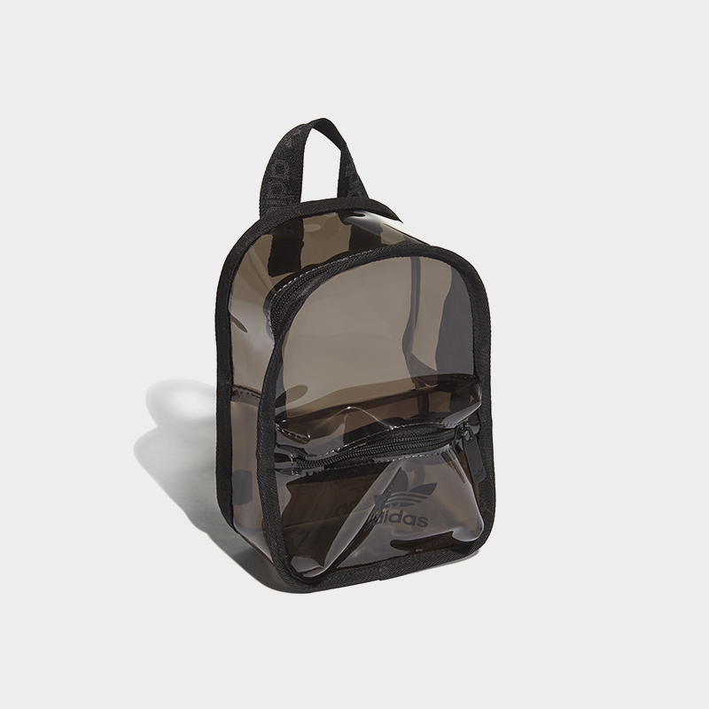 adidasoriginals阿迪达斯三叶草茶色透明个性大logo运动双肩包书包