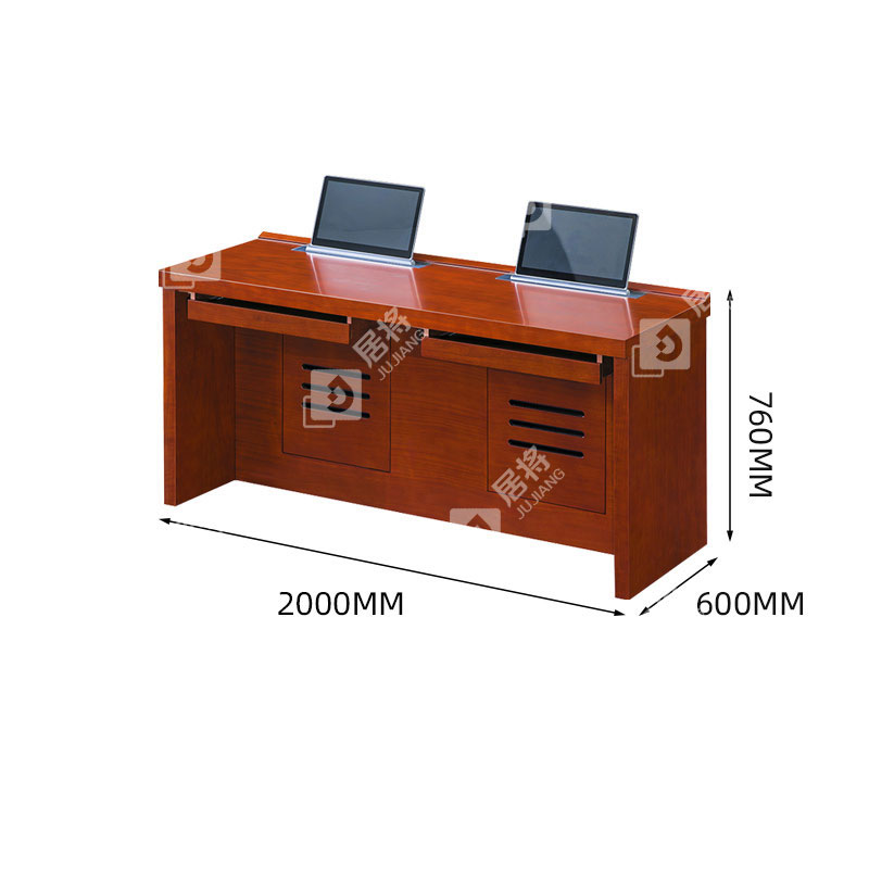 居将 JJ4022306 升降电脑桌多媒体办公桌会议培训桌 2米双人位高清大图