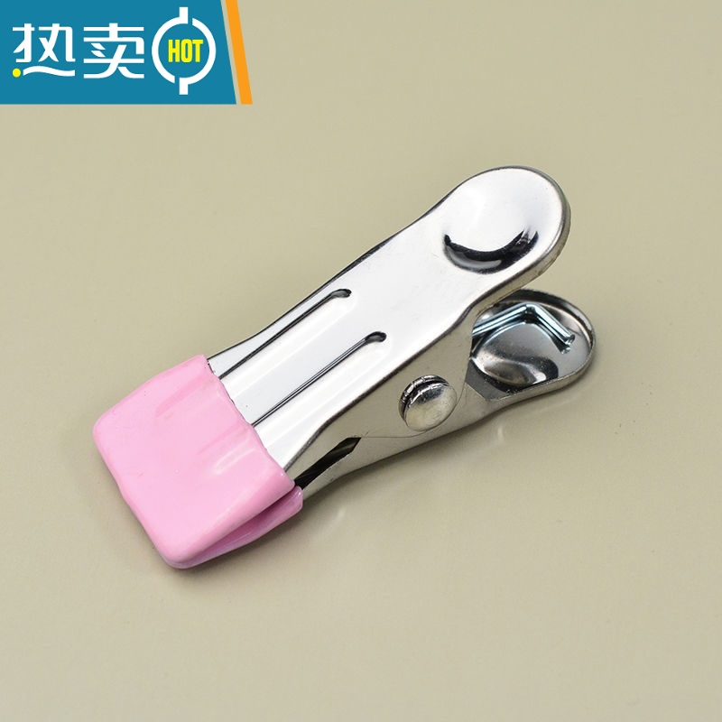 敬平不锈钢浸胶防风小夹子晒衣服家用袜子单个晾衣夹强力防滑固定 粉色无扣20个【实发30个】