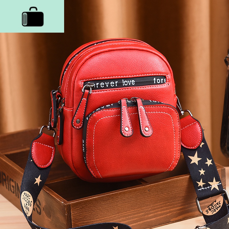 网红女包流行包包女2020新款潮百搭宽带彩带单肩斜挎包迷你小包包NEWLAKE 酒红