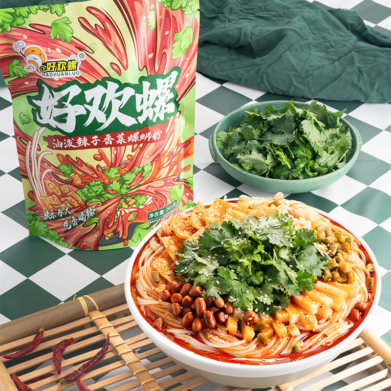 好欢螺香菜油泼辣子螺蛳粉265g*10袋柳州特产螺丝粉方便速食酸辣粉速食米粉高清大图