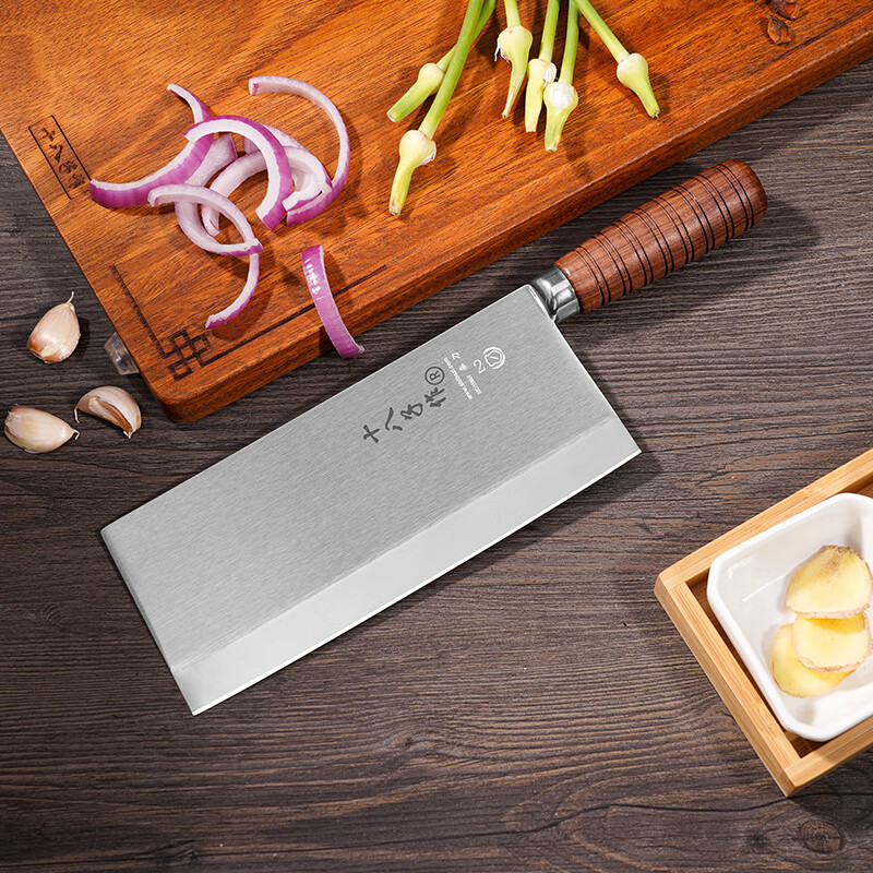 十八子作专业中式厨师刀具 辊锻工艺花梨木柄菜刀2号桑刀S318-S2 .