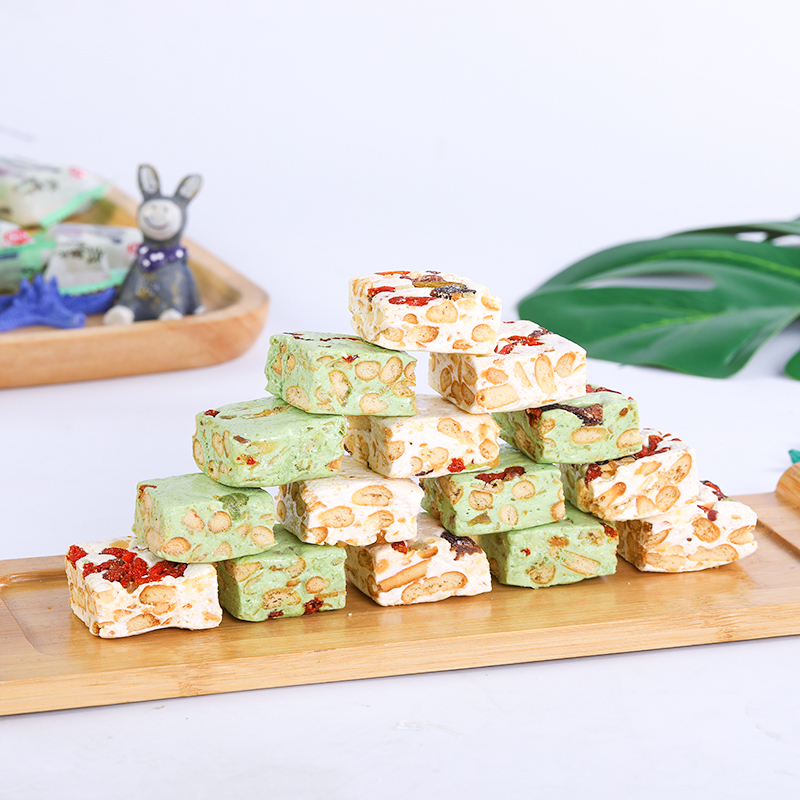 金朗手工牛轧雪花酥160g 抹茶蔓越莓果干自制小饼干 混合口味休闲小零食