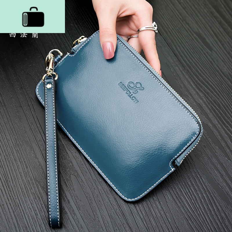 手拿包新款钱包女皮拉链零钱包牛皮硬币包简约多功能钱夹NEW LAKE高清大图