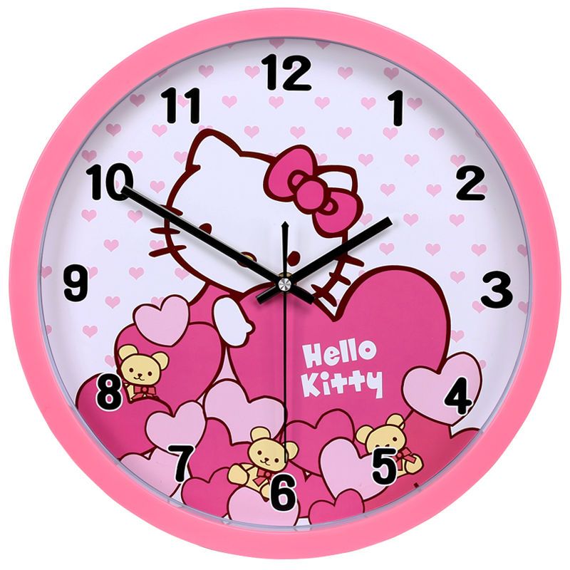 静音挂钟客厅卧室钟表现代时尚石英钟表卡通时钟简约创意挂表方形不