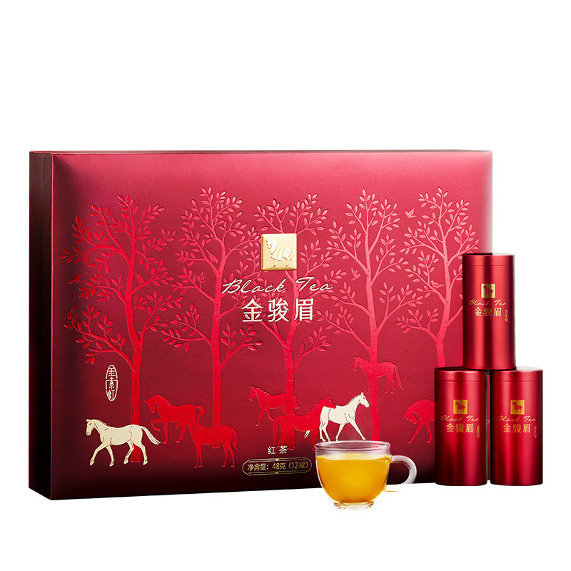 八马茶叶 金索红系列10000 武夷金骏眉红茶 礼盒装48g