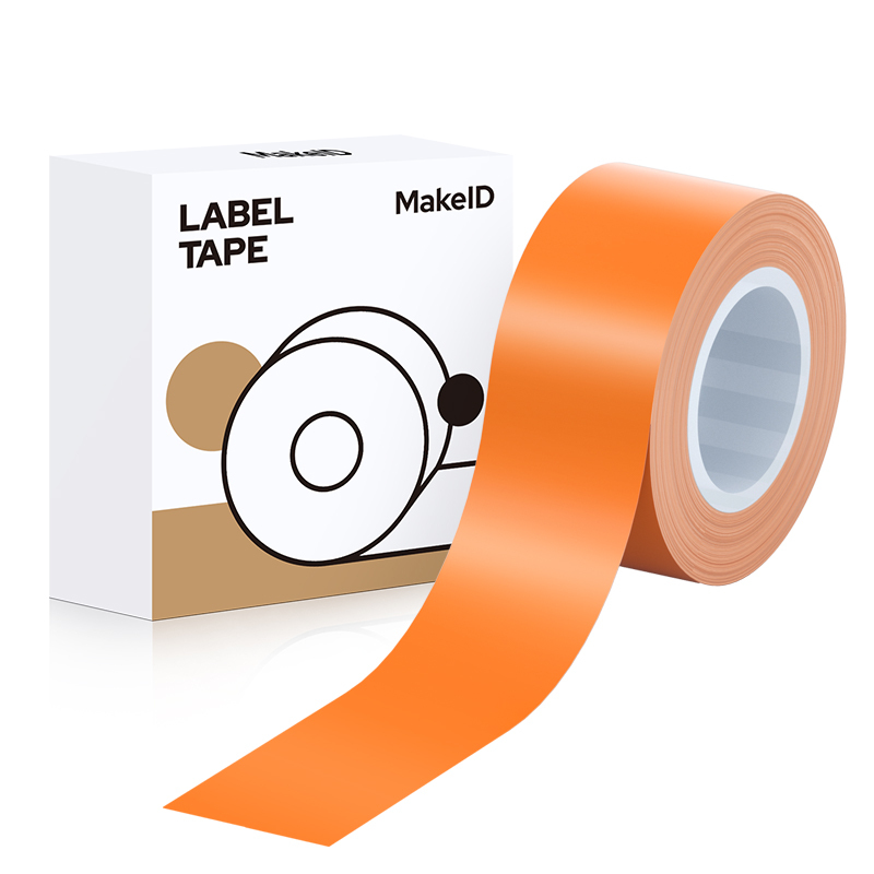 Makeid L-16O3 标签纸办公收纳居家收纳热敏标签纸16mm*4m南瓜橘色 (使用机型:Q1-A)单位:卷