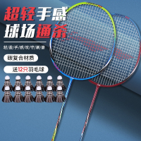 李宁(LI-NING)羽毛球拍双拍全碳素专业羽毛球球拍女单拍套装耐用型