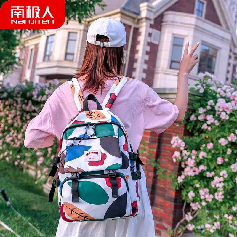 背包女2021新款潮韩版书包可爱日系简约学生双肩包高清大图