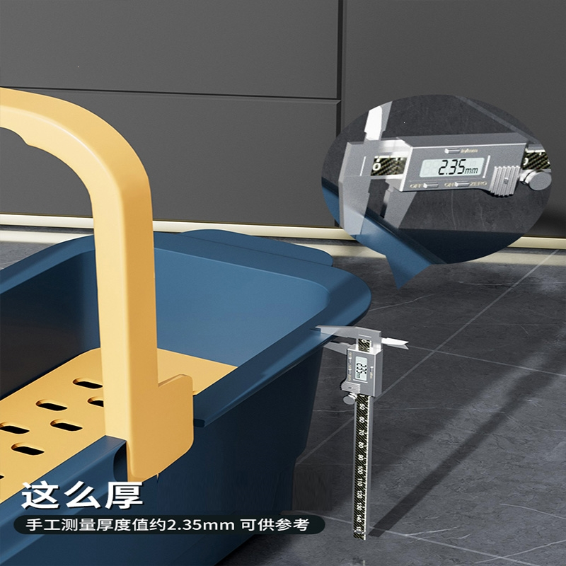 法耐(FANAI)洗拖把桶长方形可折叠平板拖布桶单桶拖地水桶塑料方桶家用墩布桶_大号蓝带滑轮地板清洁液清香型