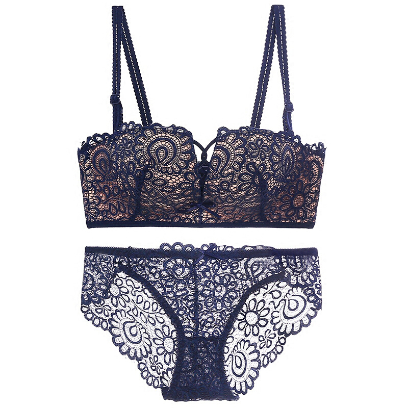 性感礼服杯内衣女聚拢无钢圈女士文胸套装收副乳胸罩视频