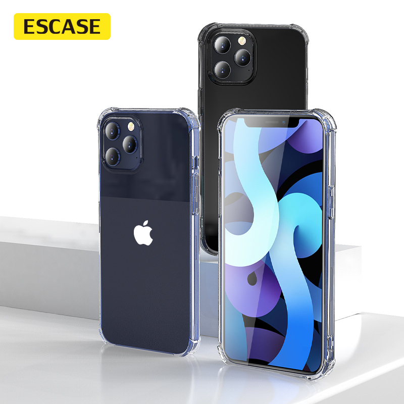ESCASE 苹果12手机壳iphone 12mini/Pro/ProMax保护套全包防摔透明硅胶软壳升级气囊简约男女款