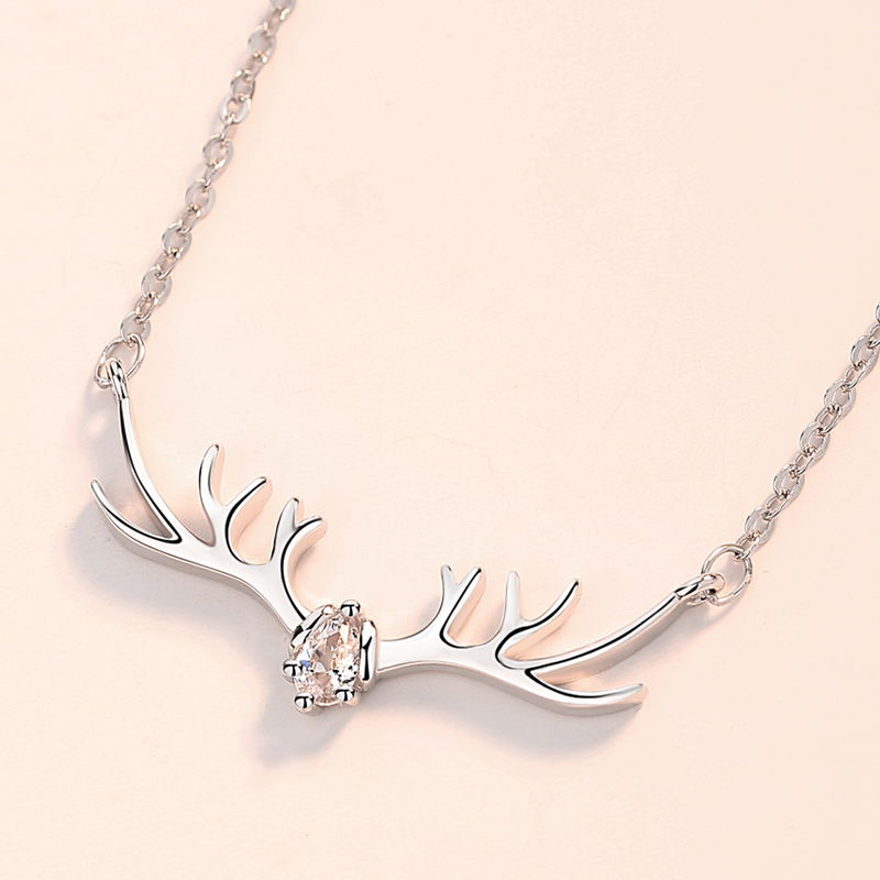 鑫铂尼 纯银一路有你银项链女士吊坠生日礼物纪念日闺蜜礼物送女友老婆珠宝首饰银饰平安夜圣诞节高清大图