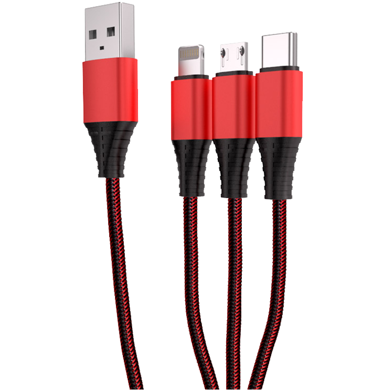 飞毛腿充电线三合一type-c苹果安卓一拖三多头充电线二合一多功能三头