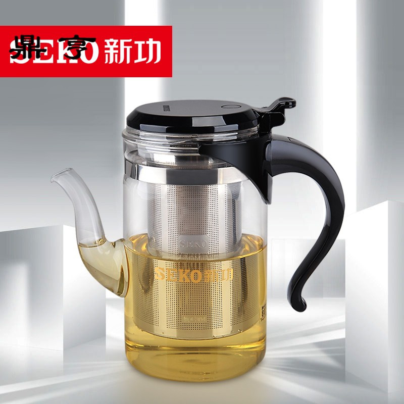 鼎亨 耐热飘逸杯泡茶壶 不锈钢/PC/玻璃内胆玻璃茶具玲珑杯
