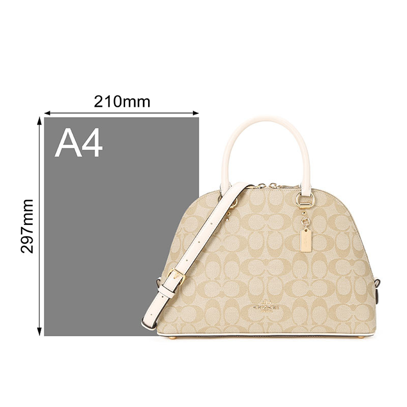 COACH 蔻驰 女包 SIERRA SATCHEL 贝壳包 单肩包 斜挎包 字母马车标织物F2558金扣