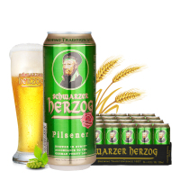 德国进口啤酒(schwarzerherzog)歌德黄啤酒500ml*24听/箱