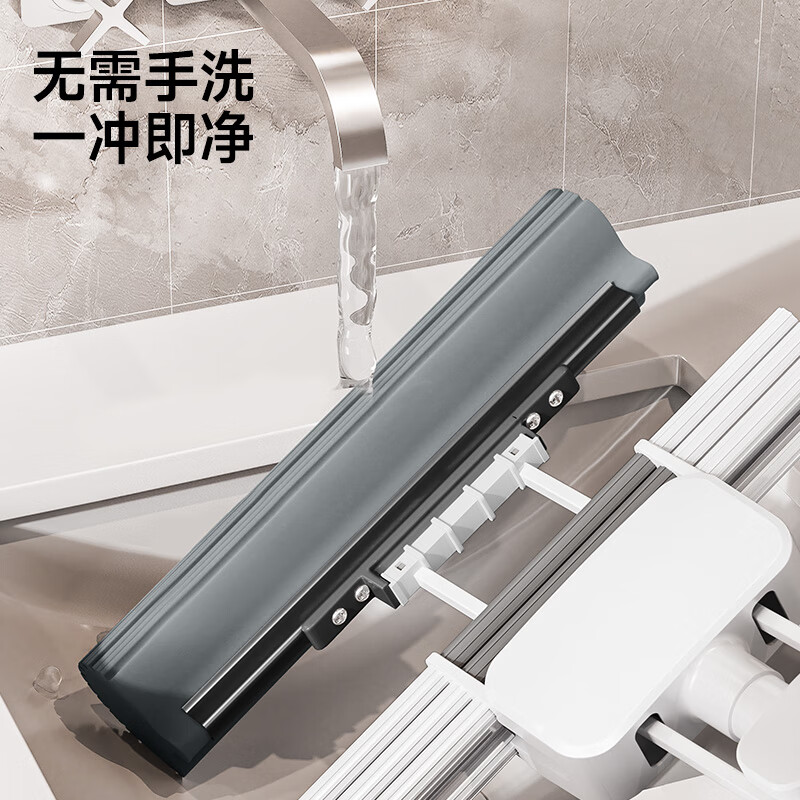 五月花海绵拖把38cm2布家用拖布一拖净款免手洗强吸水胶棉拖把速软胶棉高清大图