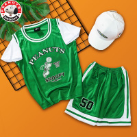 史努比(SNOOPY)儿童套装男短袖女童套装夏季篮球服套装速干球衣运动套装S2229