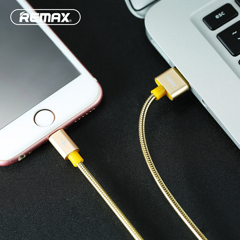 REMAX 银蛇数据线 Lightning iphone xs max 8p手机 充电传输线 银色