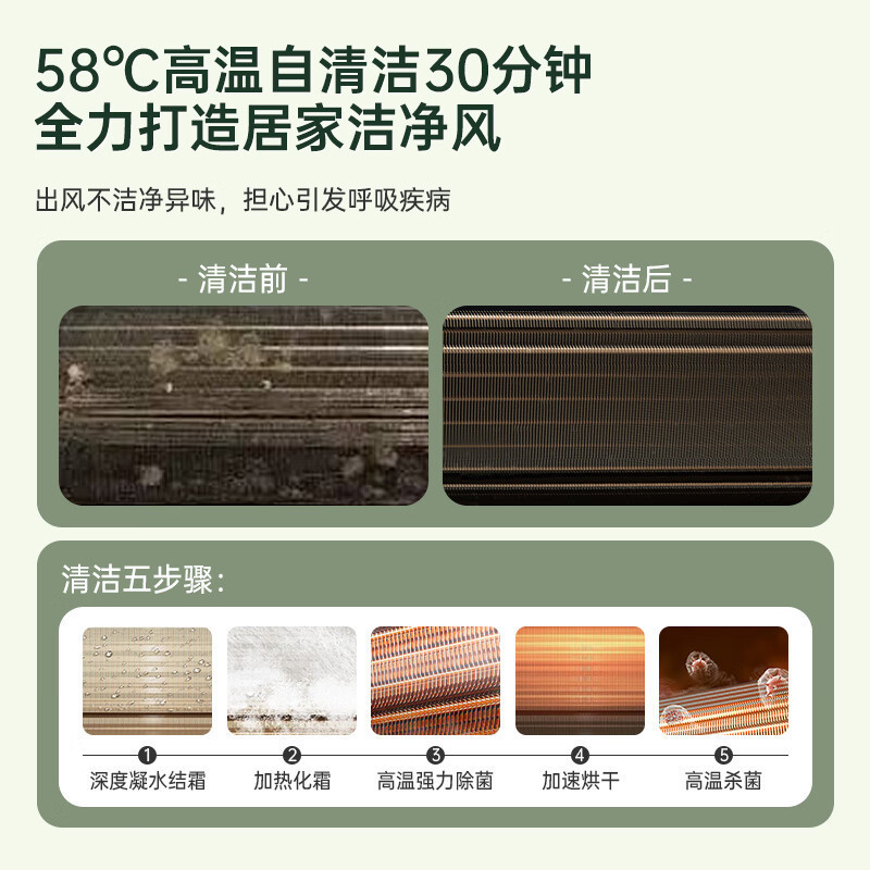 松下醇风系列 新风空调 1.5匹壁挂式空调挂机 新一级变频 自清洁除菌 WIFI智控 电辅加热 J13AKR10 香槟金