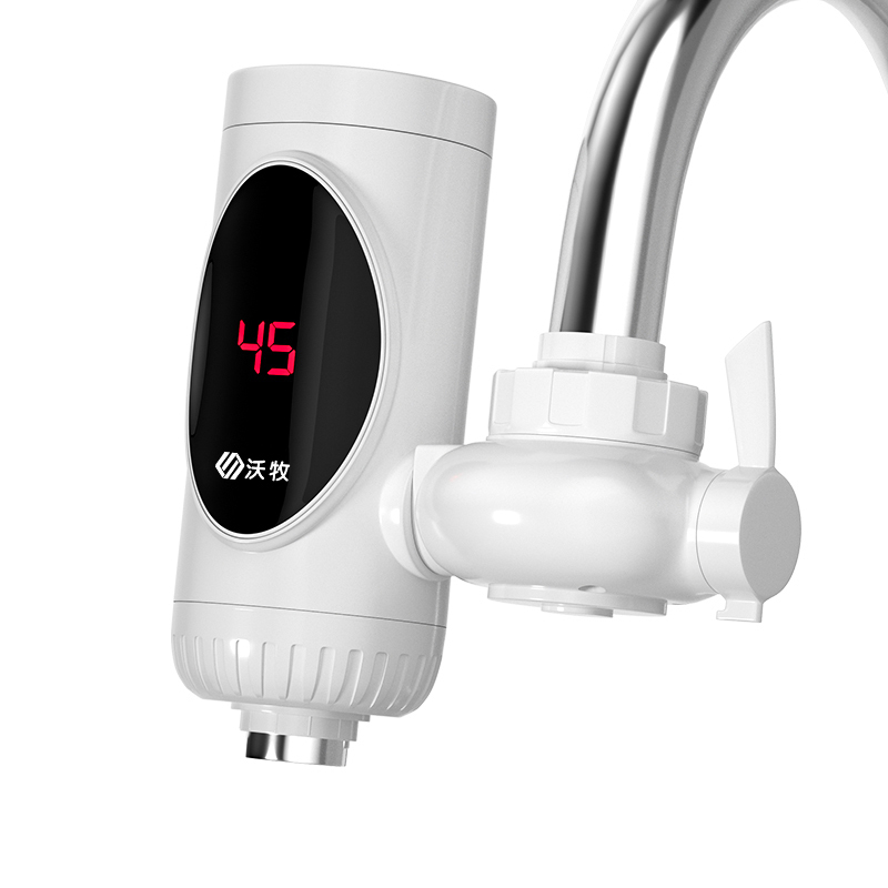 沃牧 WM-005 电热水龙头银色带漏保 接驳式