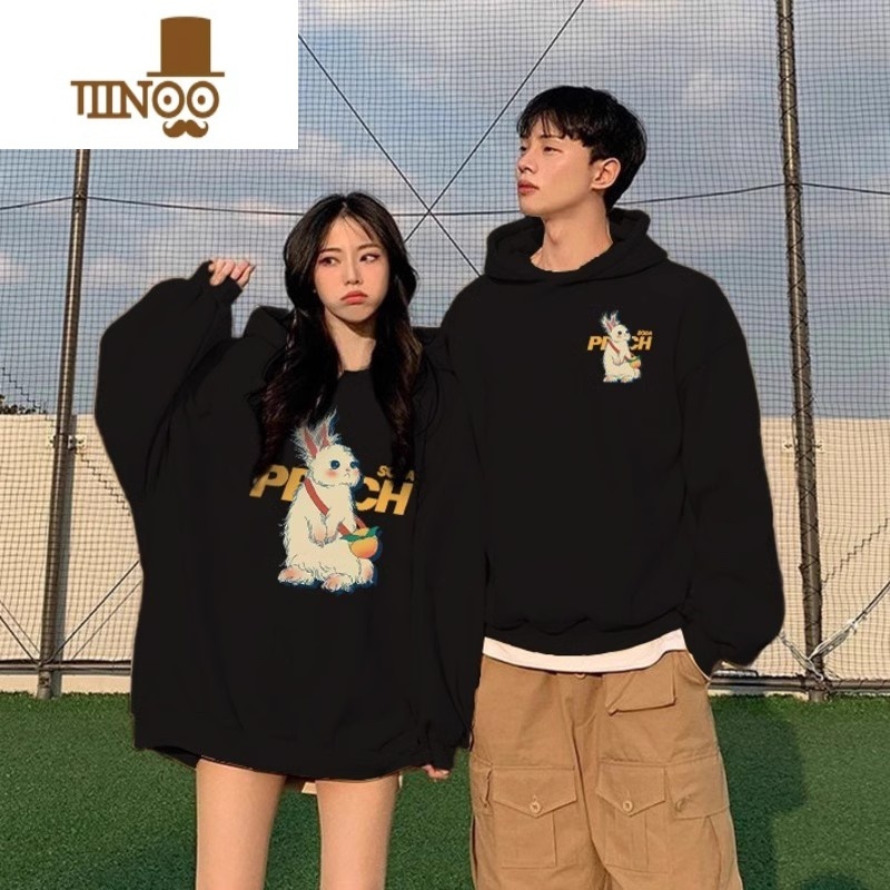 yanxu不一样情侣装卫衣2023新款潮流牌一男一女薄款外套连帽衣服