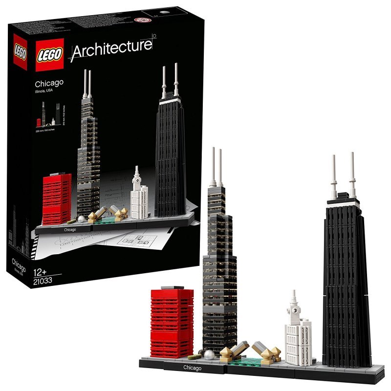 乐高(LEGO)建筑街景系列(21033芝加哥天际景观 )444颗儿童积木塑料玩具 12岁以上 200块以上