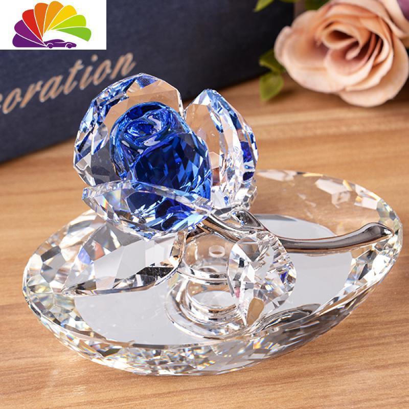 舒适主义水晶玫瑰花车内饰品摆件汽车香水座车载装饰品情人节送男女友