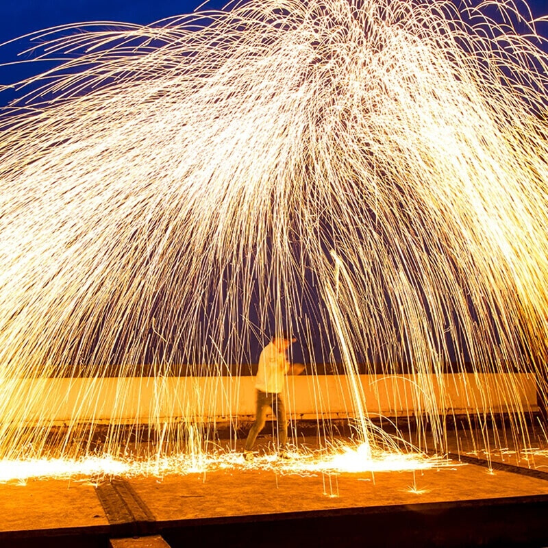 户外仙女烟花发光棒生日手甩手持打铁花工具一套1卷钢丝棉体验装1参数