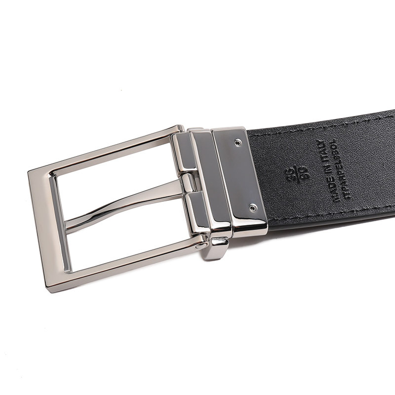 博柏利burberry男款银色针扣不可裁剪双面皮带腰带8064959