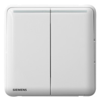 西门子(SIEMENS)开关插座面板 皓睿系列 玉釉白 双开双控带荧光开关 二开双控带荧光开关 双联双控带荧光开关