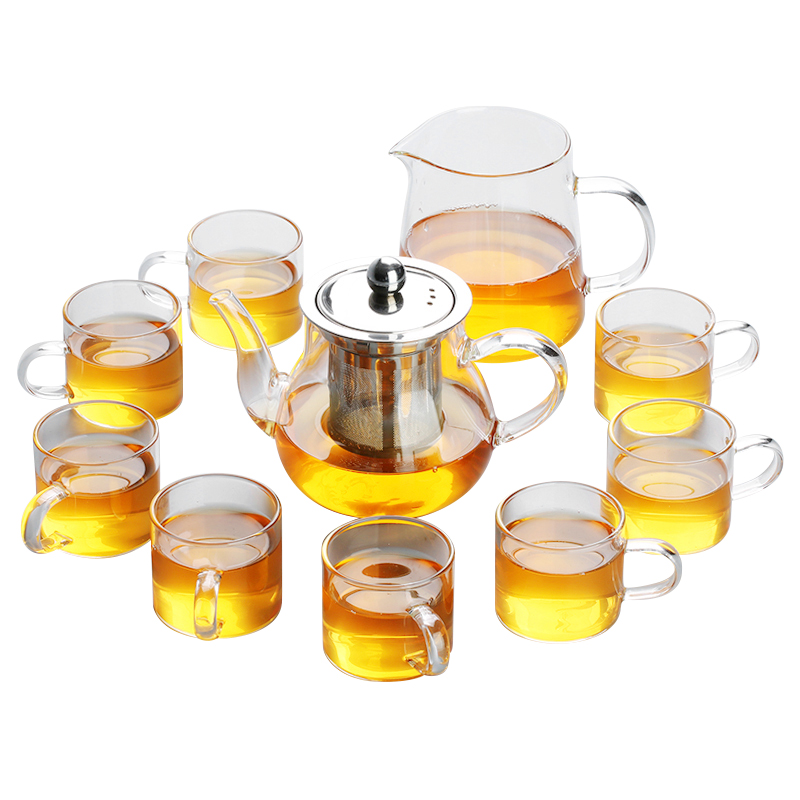 苏氏陶瓷耐热玻璃茶具套装功夫茶具家用带过滤玻璃泡茶壶套装