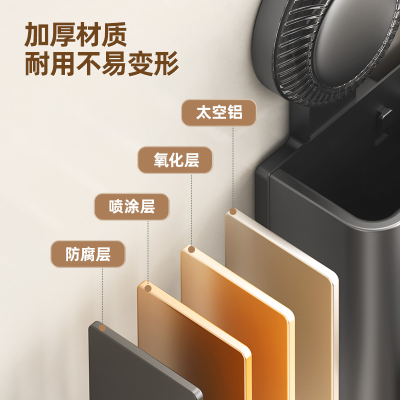 意可可(ecoco) 吸盘五金牙刷置物架(双杯)E25238枪灰色高清大图