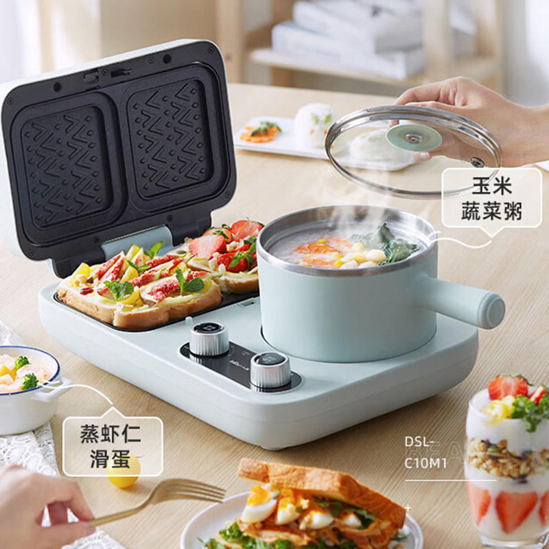 小熊早餐机双盘定时多功能四合一升级可拆DSL-C10M1高清大图