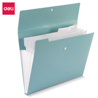 得力(deli)72455 5格按扣文件夹 A4风琴包 薄荷绿(H)