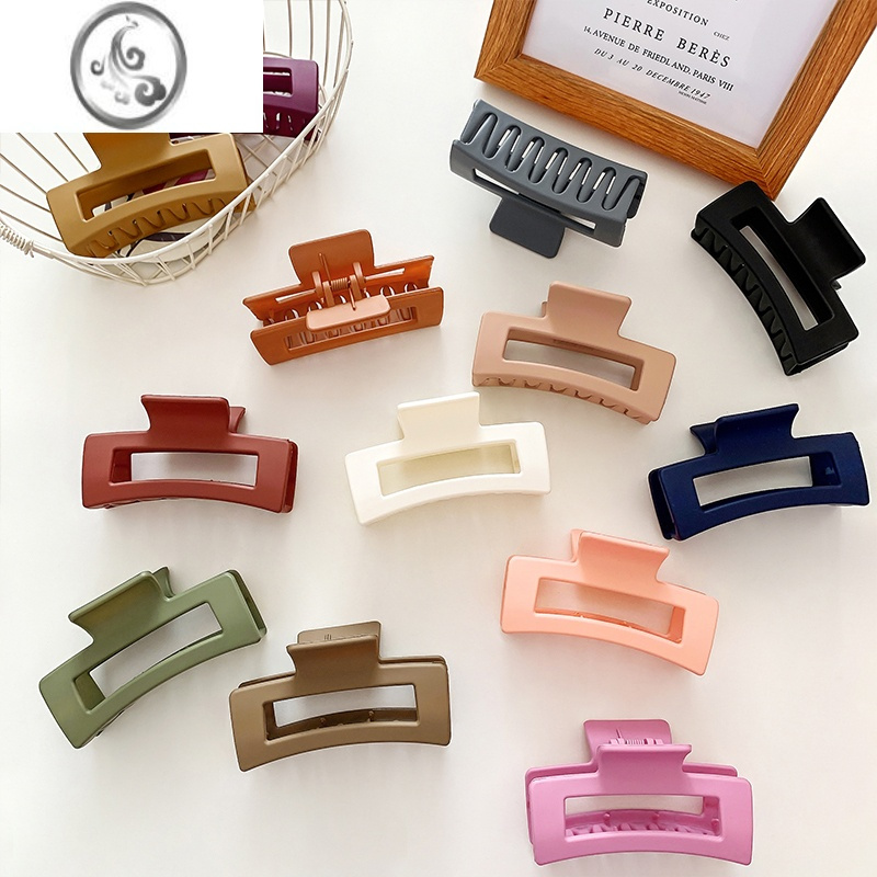 jimi卡其色发夹后脑勺韩国气质抓夹大号鲨鱼夹网红发饰ins夹子头