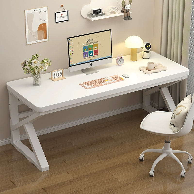 中豫鑫泽ZYXZ5040220 实木电脑桌台式书桌卧室家用办公桌 0.8米白色高清大图