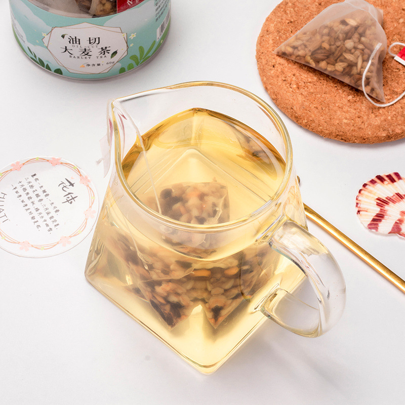 雅丽百花缘 油切大麦茶60g(10包*6g)瓶装 大麦 麦芽 苦荞合花茶三角包袋泡茶