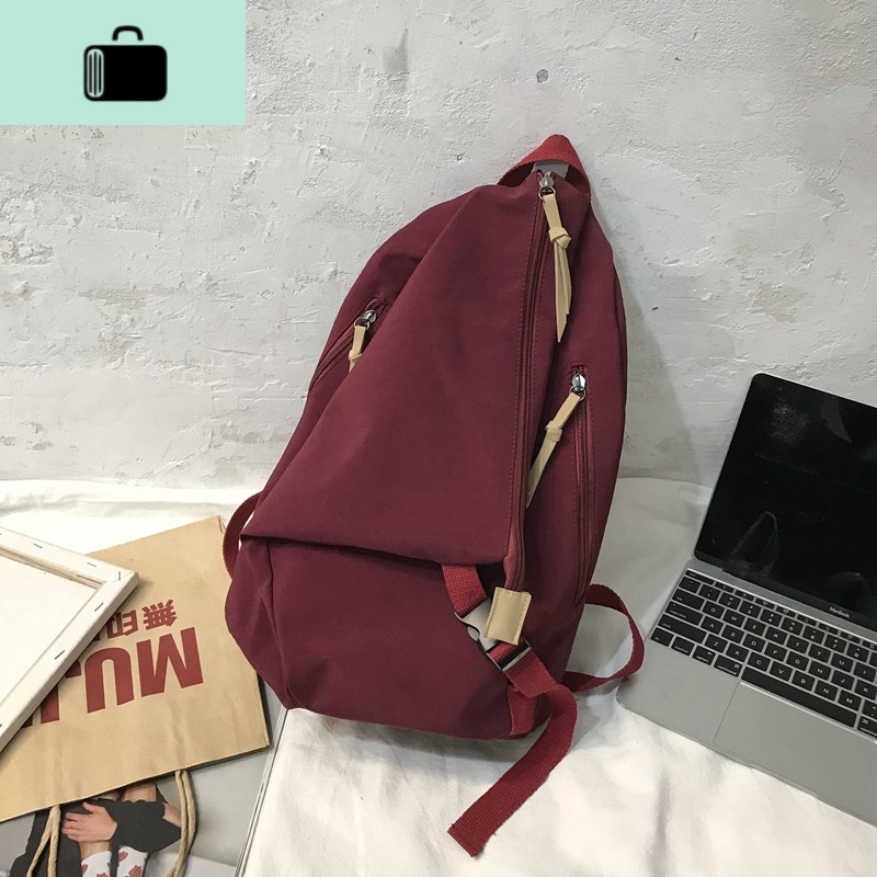 书包韩版原宿ulzzang女校园背包时尚个性双肩包学生高中生百搭NEWLAKE 红色