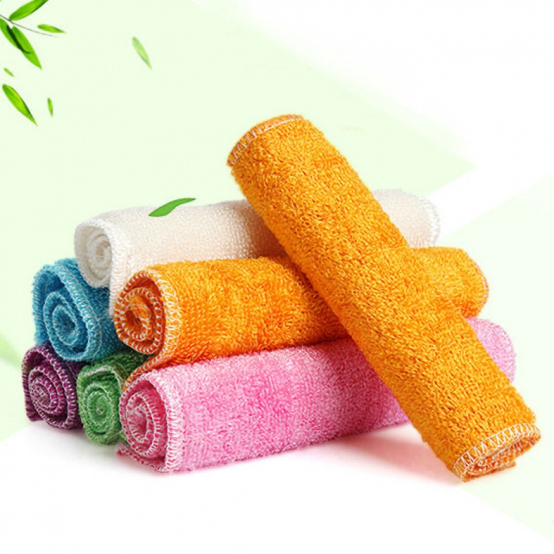 3条白色装竹纤维百洁布加厚竹纤维不沾油厨房洗碗百洁布洗碗巾神奇