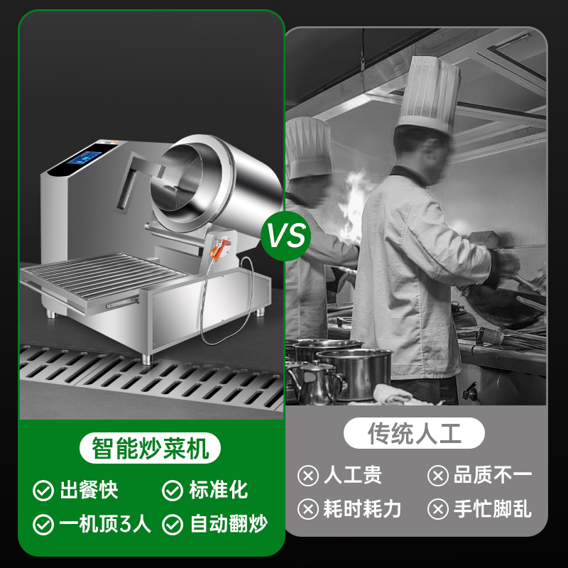 意黛斯 商用炒菜机多功能翻炒机智能炒饭机酒店餐厅食堂全自动烹饪机中央厨房炒菜机器人单边触屏自动摆臂喷料款YDS-GQ50高清大图
