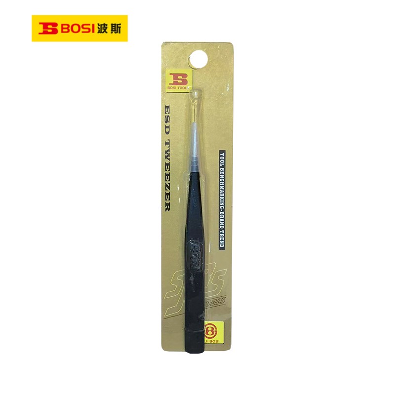 波斯(BOSI)防静电不锈钢尖头镊子(125×11×2mm)把高清大图