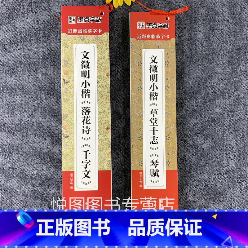 文征明小楷《套装2册》 【正版】墨点近距离临摹字卡小楷灵飞经墨迹版赵孟俯小楷道德经汲黯传文征明落花诗千字文草堂十志琴赋初