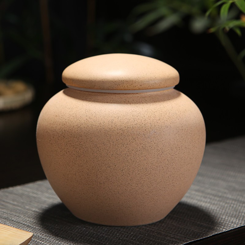 棕色780毫升装茶叶的罐子密封储茶罐茶仓陶瓷罐带盖存茶罐装茶叶的