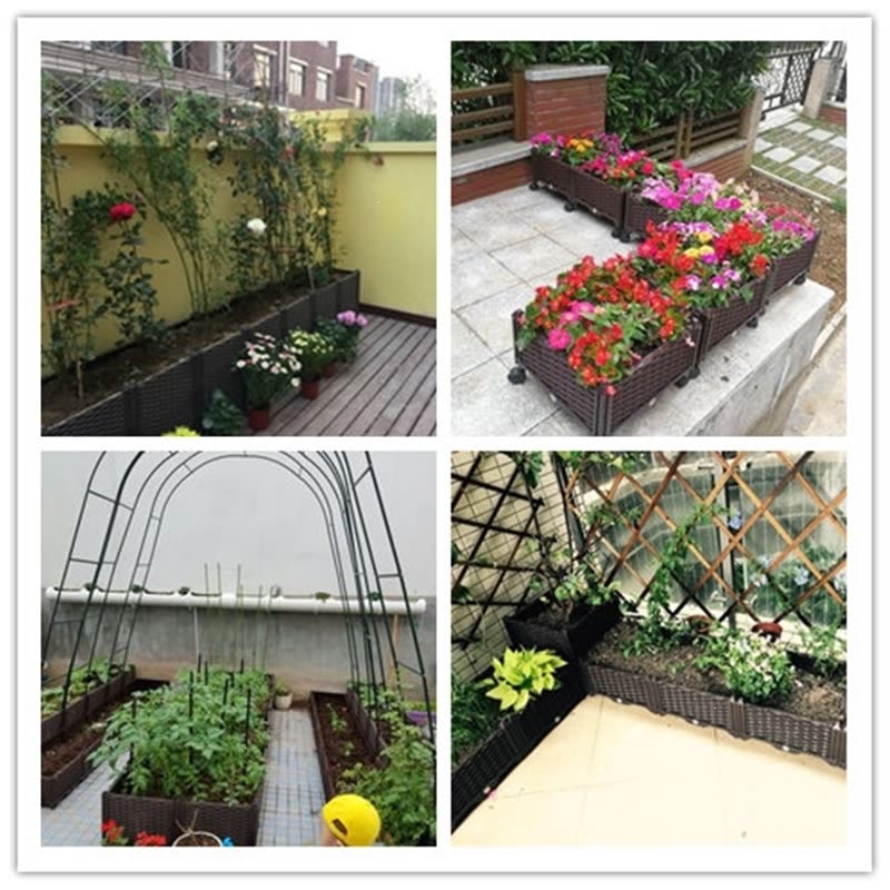 蔬菜种植箱特大阳台种菜盆长方形家庭屋顶菜园塑料种菜花盆花槽二联箱 长78 宽39 高22 大 价格图片品牌报价 苏宁易购寓吉五金工具专营店