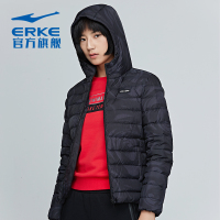 鸿星尔克（ERKE）女子运动羽绒服棉服秋冬新款保暖防风运动羽绒夹克女