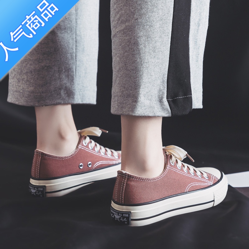 SUNTEK香港潮牌帆布鞋女低帮韩版百搭学生ulzzang布鞋平底夏季布季搭平高清大图