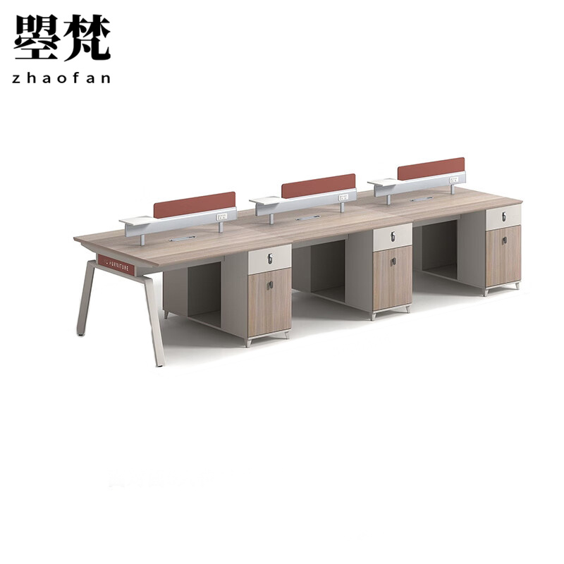 曌梵屏风工位六人位张高清大图